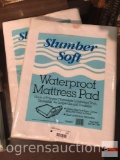 2 Slumber soft waterproof mattress pad, full size, new in pkges