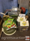 Plastic ware misc., cake saver, egg wave and green bags