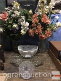 Vases, artificial flowers, wall mount planter, candy bowls