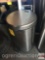 Chrome cylinder step garbage can, small