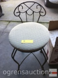 Vanity chair, metal with cloth seat