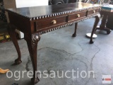 Writing desk, Large 3 drawer Chippendale styled with ball & claw feet