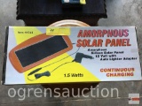 Amorphous Solar Panel, 12 volt with auto lighter adapter, continuous charging, 1.5 watt, orig. box