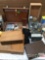 Office - briefcase, wooden boxes, metal file drawer, supplies etc.
