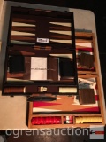 Games - 2 Backgammon sets, carry cases