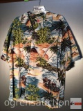 Clothes - Hawaiian Shirt - Hilo Hattie The Hawaiian Original,100% cotton, sz XL, Beach scene