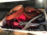 Clothes - Leather belts, leather punch and 3 pr. suspenders