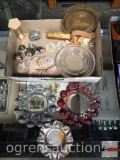 Ashtrays, change tray, wooden pogs, drawer knobs, dice