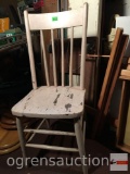 Vintage wooden side chair, white