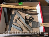 Tools - Rulers, pry bar, putty knife, utility knife etc.