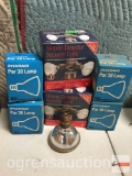 Lighting - 2 Motion detector security lights and 5 extra indoor/outdoor bulbs