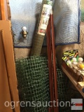Garden Fencing, packaged and unpackaged plus 3 cast grape stakes