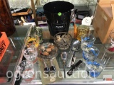 Barware - ice bucket, rock glasses, utensils, wine bottle caddy etc.