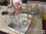 Glassware - jugs, bottles, Pyrex custard dishes etc.