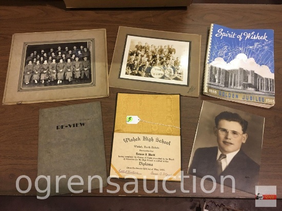 Ephemera - vintage photographs, school programs, diploma