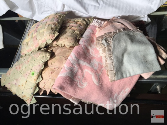 Vintage baby blankets and pillows