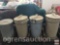 4 garbage cans w/lids, Rubbermaid, 1 Galvanized