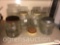 3 vintage glass coffee jars, 8.5