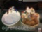 2 Ceramic Christmas decor platters - Snowman and Santa 11