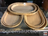 3 sets of 3 oval trays, 14.5