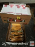 Office supplies - Lg. box full of scratch pads and box of pencils