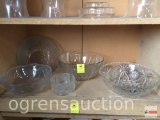 Glassware - 5 glass serving bowls