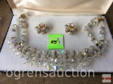 Jewelry - vintage crystal necklace and earring set in orig. box