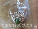 Jewelry - ring, costume, green center