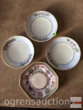 Vintage dessert plates, 4 - hand painted Bavarian
