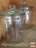 Princess House Crystal - 2 biscuit /cookie jars with lids, 9