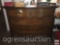 Furniture - Vintage dresser, serpentine front, 4 drawer, wooden casters, 41