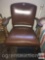 Furniture - Vintage wood framed vinyl covered arm chair