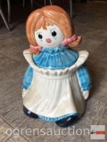 Cookie Jar - Rag doll, marked under glaze, 11