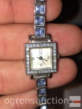 Jewelry - Woman's wrist watch Anne Klein II, quartz, blue gemstones