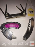 Pocket Knives - 3 - Craftsman, screwdriver tool, cork screw