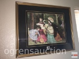 Artwork - Print, Victorian baby shower, framed & double matted, 21.25