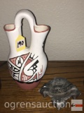 Indian motif Vase 10.5