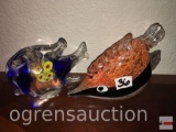 Artglass - 2 decor artglass fish, 5