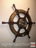 Clock - Ship's wheel, Ethan Allen, made in England, 30