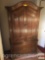 Furniture - Armoire, Ethan Allen, dark oak, 2 door, 2 drawer, bun feet, 42.5