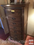 Furniture - Lingerie chest, Ethan Allen, dark oak, 7 drawer, bun feet, 53