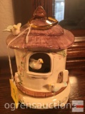 Schmid figural music box, Yellow Bird, 6.5