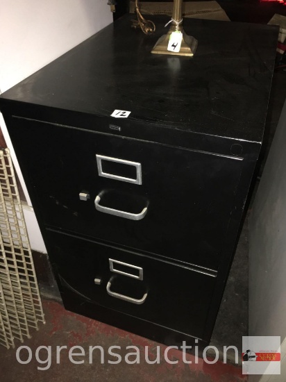 Office - Hon 2 drawer metal filing cabinet, Black, 18wx25"dx29"h
