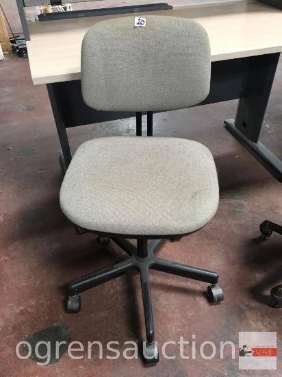 Office - Chair, 5 star base, task chair, adjustable, gray upholstered