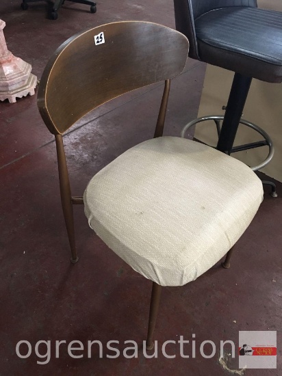 Office - Chair, vintage side chair, Virtue Bros. of Calif., metal framed, upholstered seat