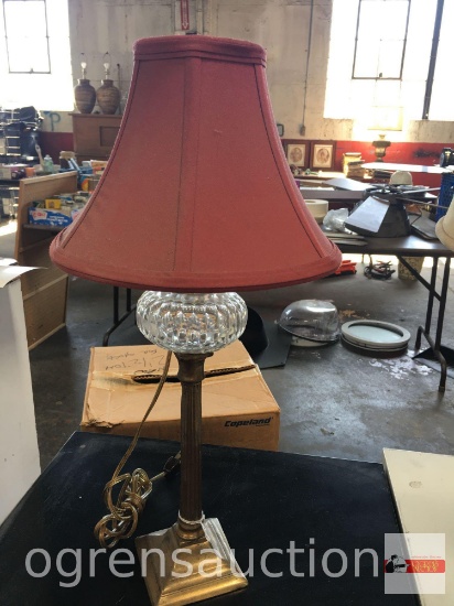 Lighting - Table lamp - Vintage lamp, newer shade, converted lamp, 20"h, 10"w shade