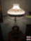 Lamp - Vintage table top parlor lamp w/prisms, metal base, 25