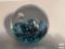 Art Glass paperweight - Selkirk Gems, signed, 1989, blue bubbles, 3.5