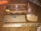 Longaberger Baskets - Handwoven, Dresden, Ohio, USA 1991, signed w/insert protector, bread brick