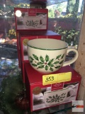 Lenox - 6 Holiday Cup Soup Bowl, 24oz in orig. boxes sold for $30 each